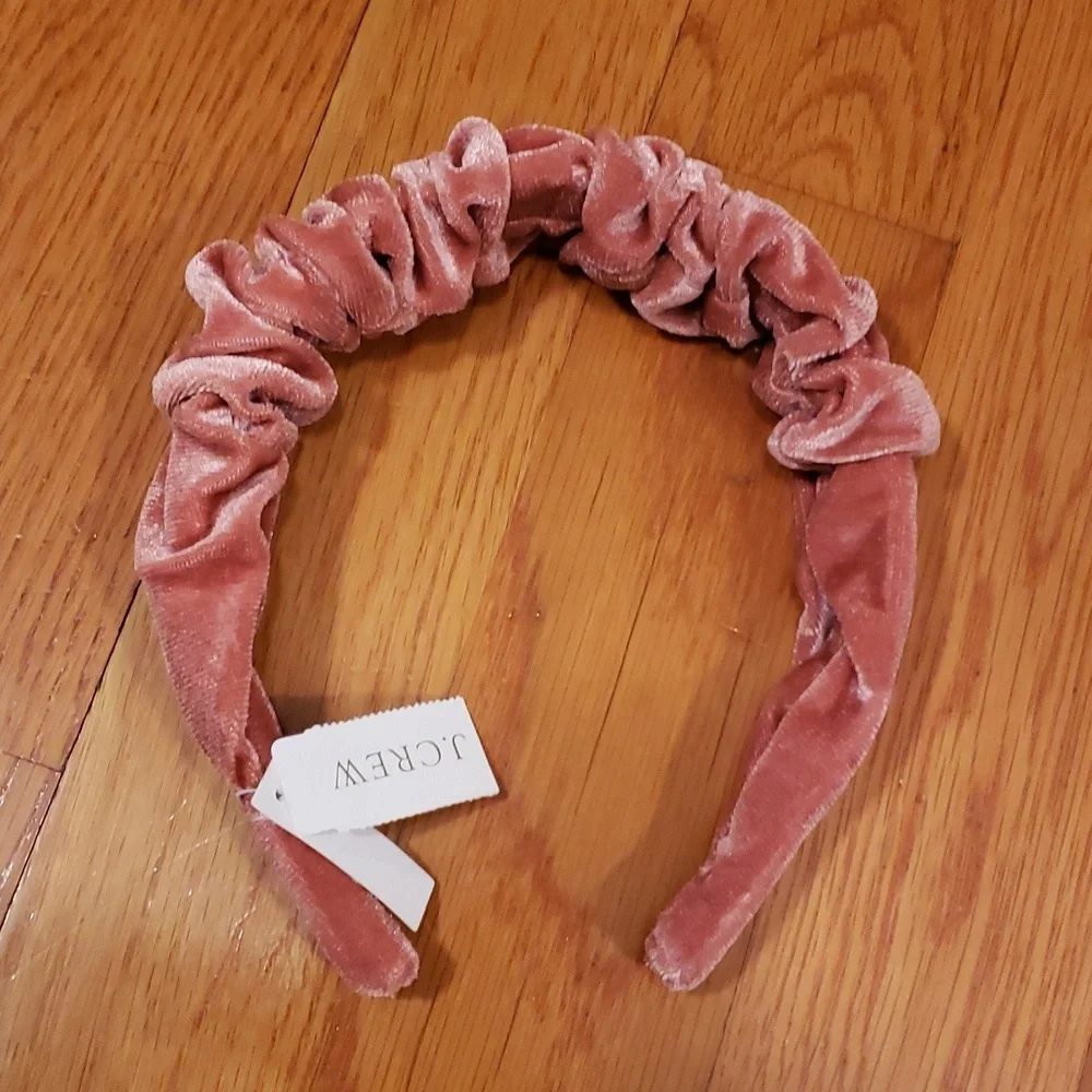 J. Crew Scrunched Velvet Headband NWT